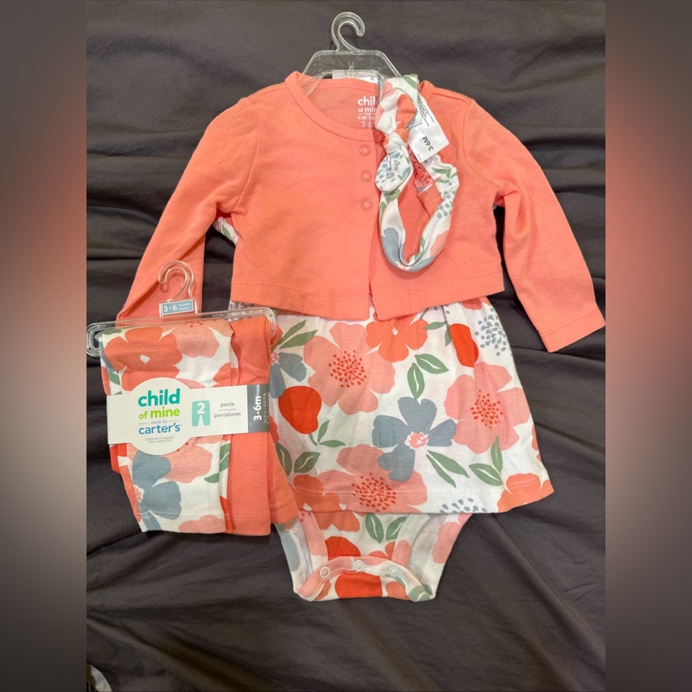 Child of Mine Coral and Floral Baby 5 Piece Set